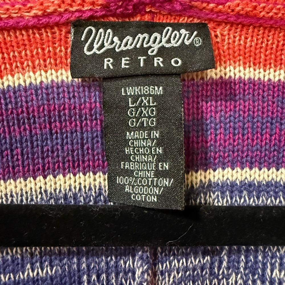 Wrangler Retro Striped Cardigan Size L/XL - Picture 2 of 4